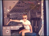 Matt Newsum at the controls of an Avro Vulcan 