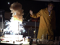 Dr Wothers makes an explosion