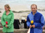 BBC Spotlight prepare for the evening news during Marine Watch week on Sennen beach 11-15 August 2008.
