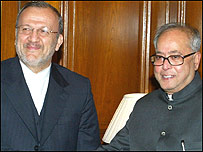 मनुचेहर मुत्तकी और प्रणब मुखर्जी