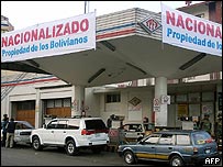 Posto de gasolina em La Paz