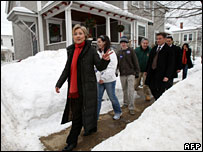 Hillary Clinton faz campanha em New Hampshire