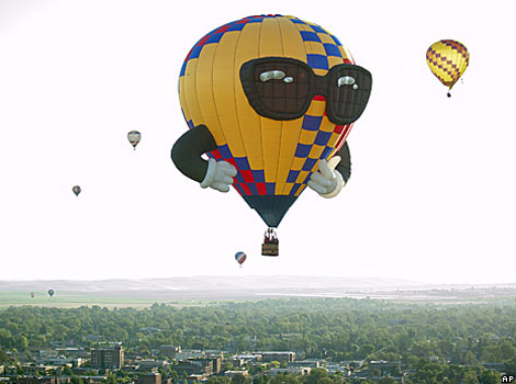 Hot air balloons over Walla Walla, Washington
