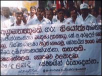 Workers picket in front of PM's office