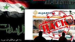 الموقع الإلكتروني لقناة الجزيرة التلفزيونية القطرية بعد تعرضه للاختراق