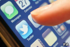 Someone using a Twitter app