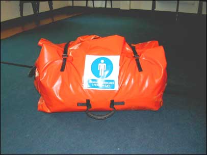 The bag packed away in its carrying case.