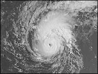 O furacão Bertha (foto do satélite Goes)