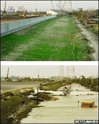 O sistema de barreiras contra inundação de Nova Orleans, antes e depois do Katrina