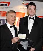Jonathan receiving his award from Max Mosley, President of FIA (World Governing Body of Motorsport )