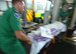 A paramedic crew in action