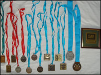 My grandad's Great North Run Medals