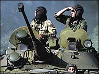 Tropas russas na Geórgia.  