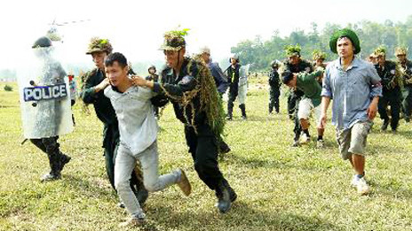 Hình ảnh cuộc diễn tập (ảnh của Thông tấn xã Việt Nam)