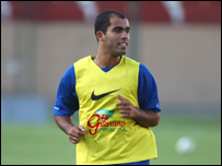 Felipe durante treino da Seleção