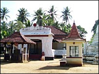 A Buddhist temple in Sri Lanka