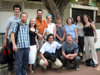 Y ddirprwyaeth lawn yn Matagalpa, y brifddinas, ar Ddydd Gwyl Dewi