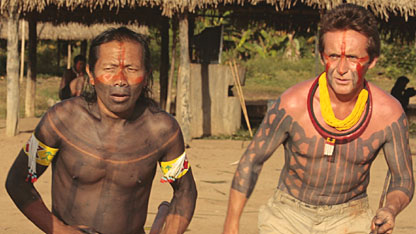 Bruce takes part in a Kayapo ceremony