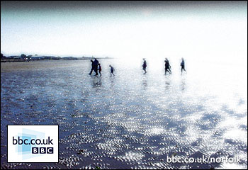 Walking on the beach in Hunstanton.