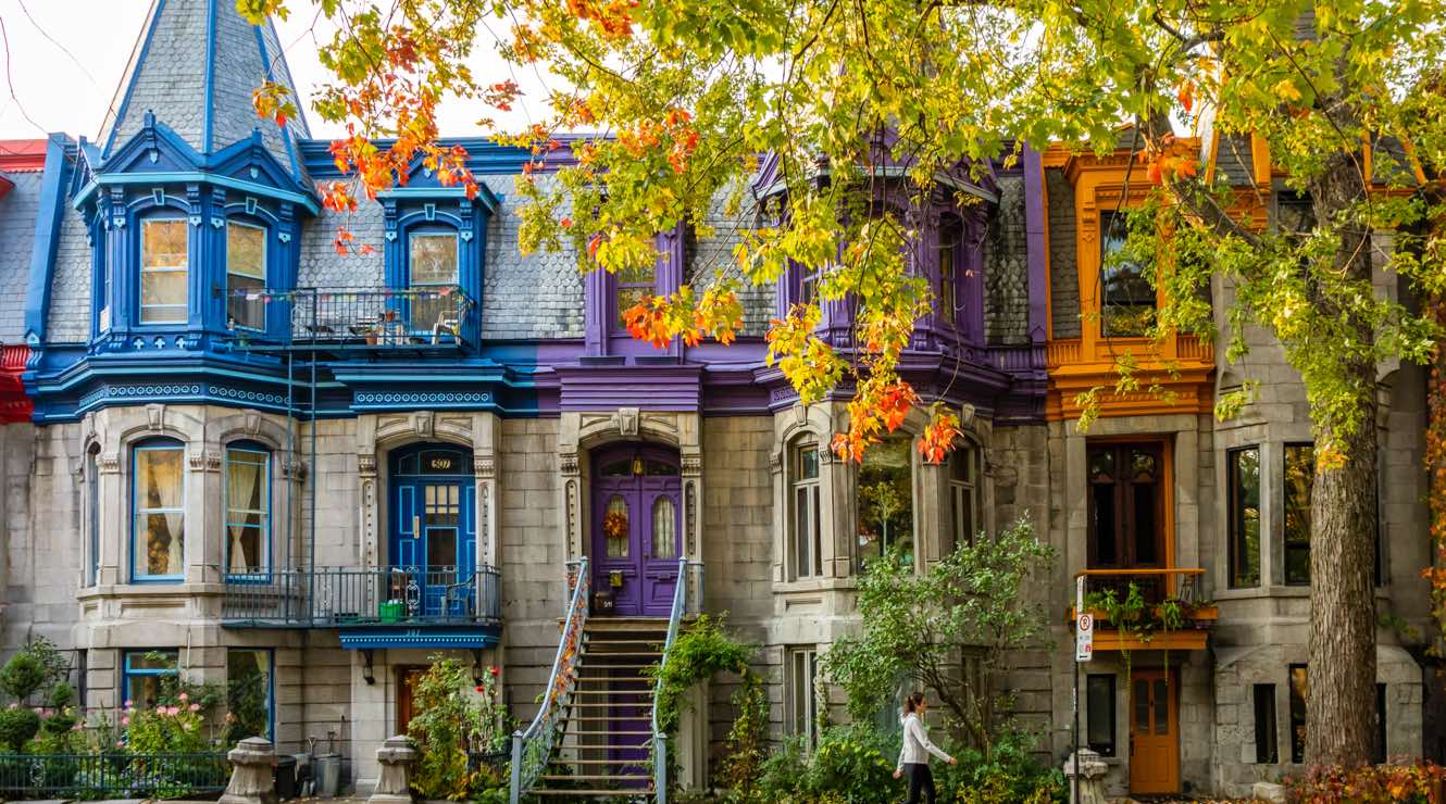 Colorful townhouses