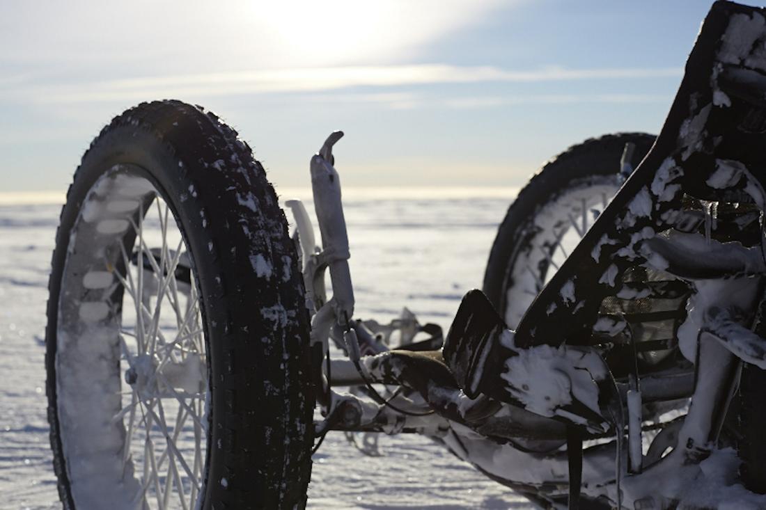 Leijerstam's specially designed recumbent bike.