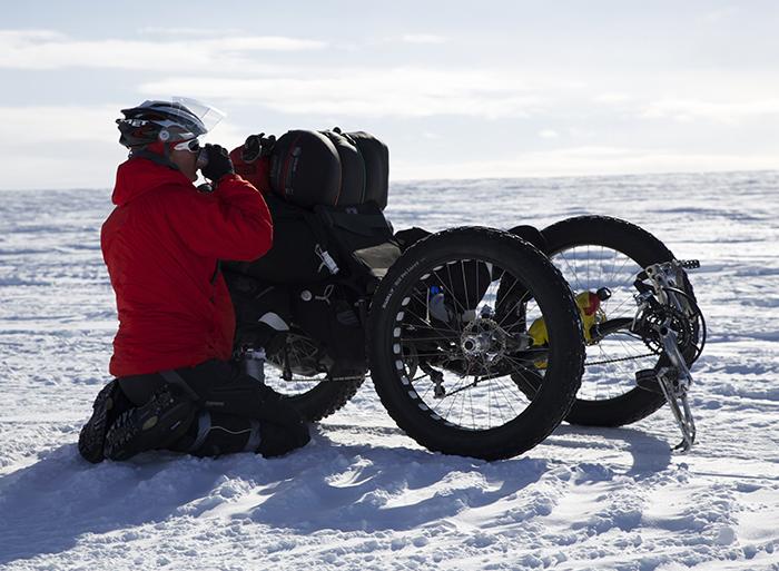 Day two on the Ross Ice Shelf, taking a strictly timed three-minute break.